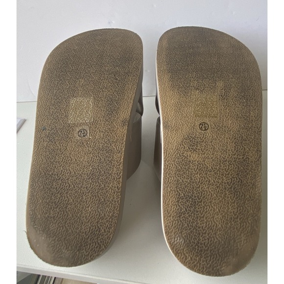 Shu Shop Lourdes Platform Crossover Slide Sandals Taupe Grey Women's 7.5 - Picture 5 of 5